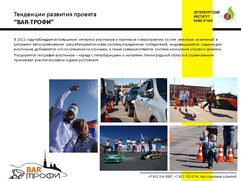 Тенденции развития проекта “BAR-ТРОФИ” В 2011 году наблюдается повышение интереса участников и партнеров к